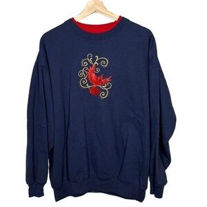 Vintage 90s Cardinal Embroidered Grandma Crewneck Sweater Mens XL